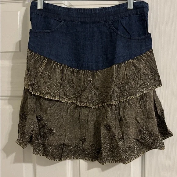 Boho Denim Fusion Skirts - Picture 3 of 4